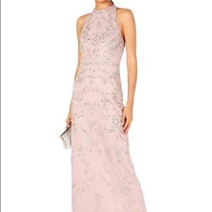 NWT! Adrianna Papell Beaded Halter Gown